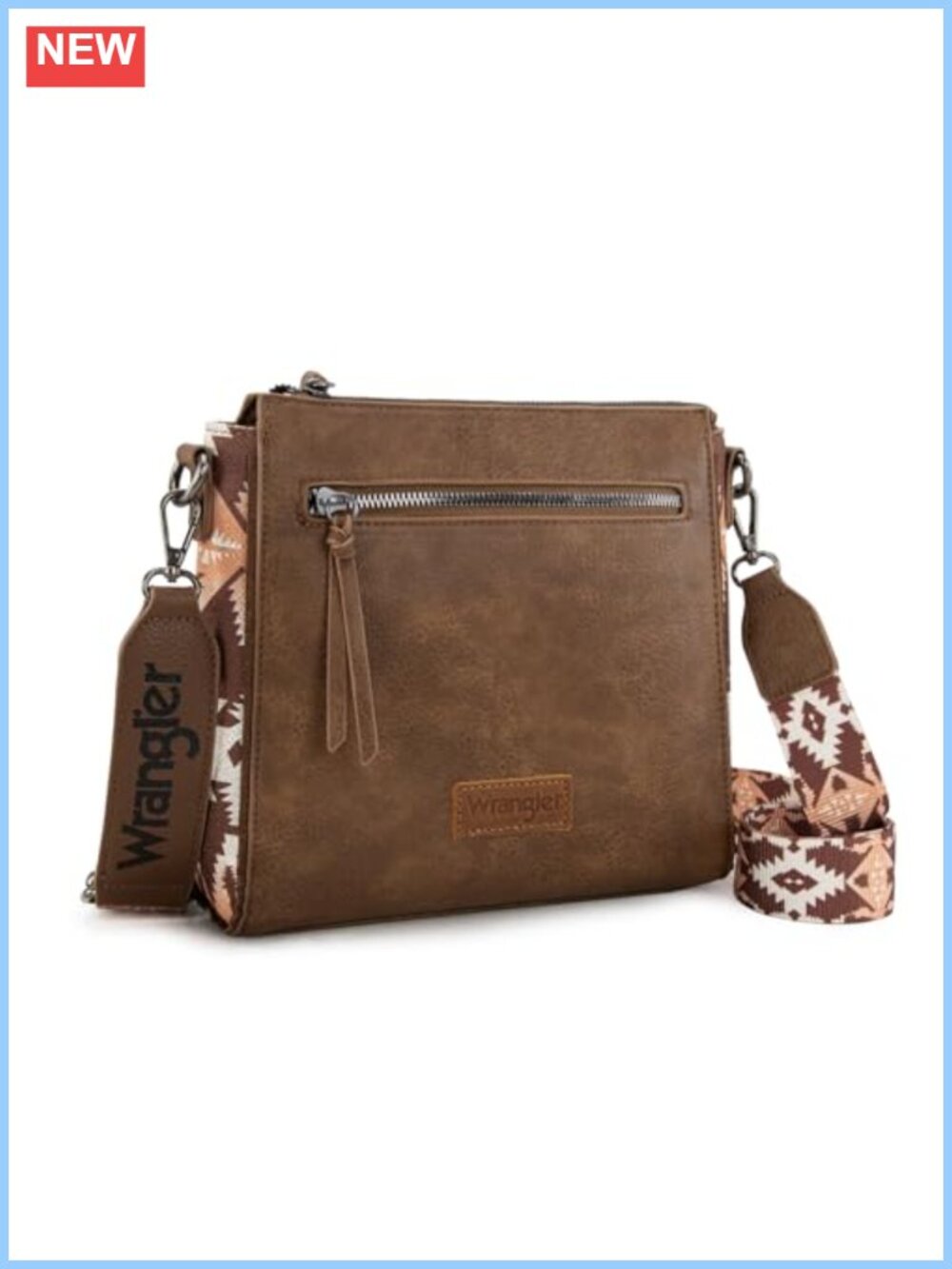Aztec Crossbody Bag Vegan Leather Shoulder Handbag Multi Zip